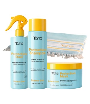 Pack Botanic Sun: shampoo, spray per capelli, maschera per capelli, asciugamano Botanic Sun Pack Botanic Sun: shampoo, spray per capelli, maschera per capelli, asciugamano