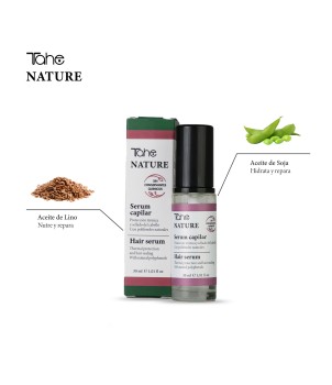 Tahe Nature serum capilar packaging + envase anverso