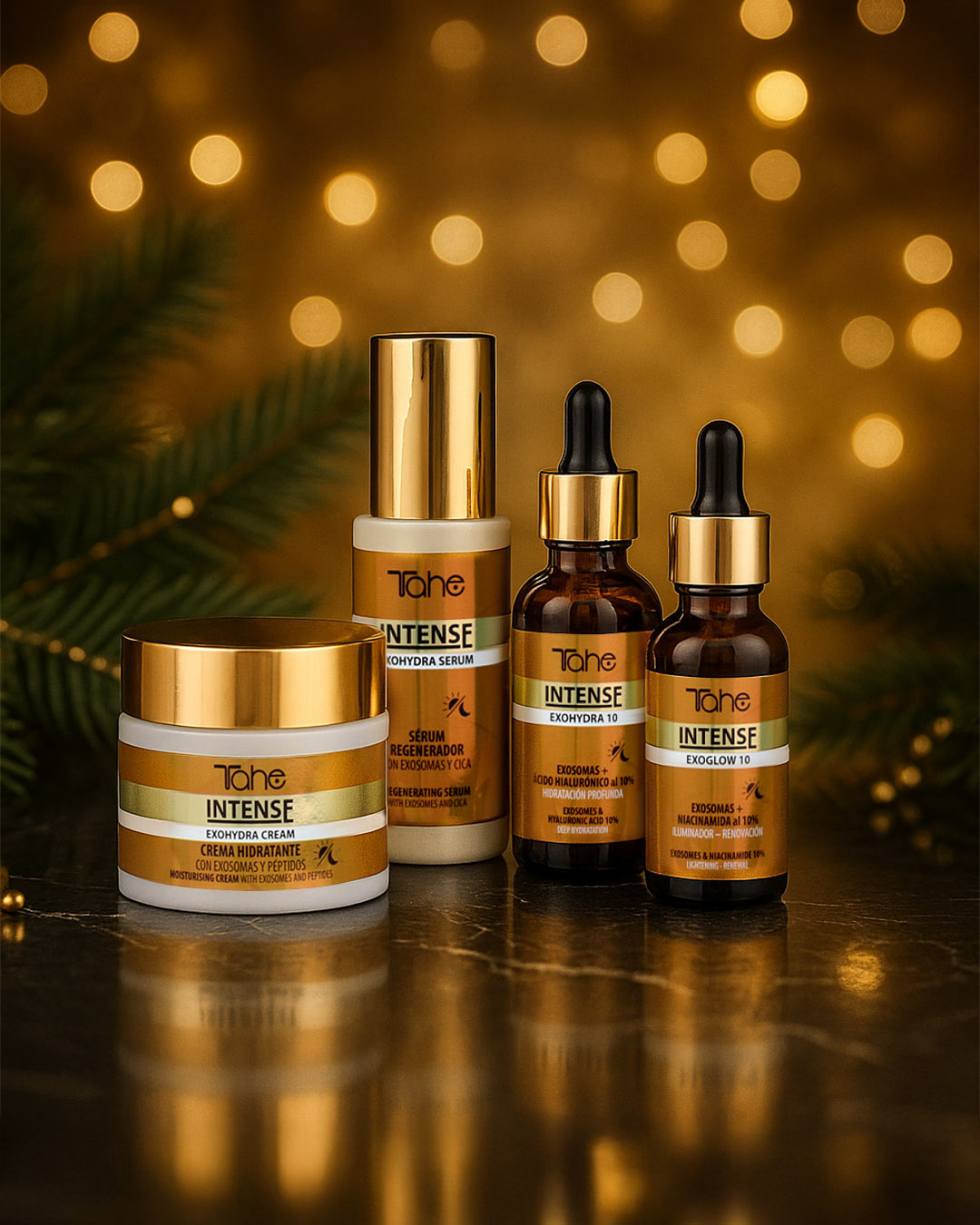 Pack Tahe Intense Iluminador con crema facial, serum y concentrados de exosomas