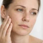 Mujer con la piel sin brillo