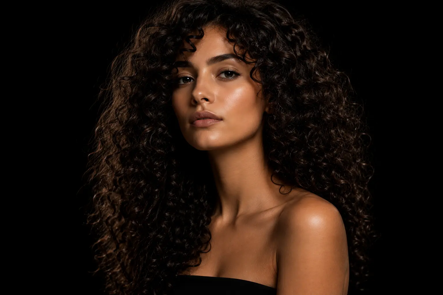 Modelo de pelo rizado