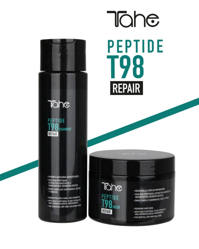 🌱 Cuando tu #cabello necesita un antes y un después... El Pack Reparación Profunda #PeptideT98 no es solo un tratamiento, es un ritual que transforma aportándote:

💧 Nutrición profunda.
💪 Fortalecimiento del folículo piloso.
✨ Brillo, flexibilidad y suavidad sin peso.

Es el momento de que elijas cuidarte. Pide #Tahe en tu próxima visita a la #peluquería.
.
.
.
.
#Peptide #T98 #Tahelovers #beautifyingyourlife #cabello #anticaída